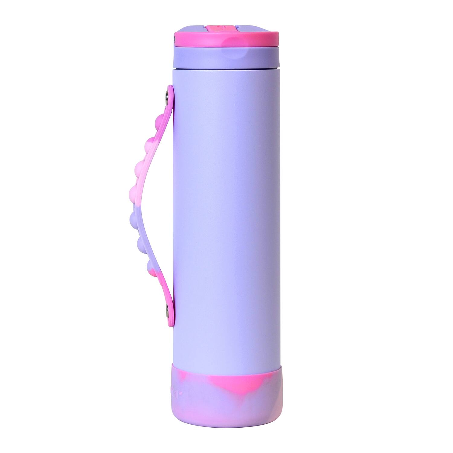 Alt View 4. Elemental - Iconic Pop Stainless Steel Fidget Water Bottle 20 Oz Flip-open Sports Cap - Lilac Tie Dye.