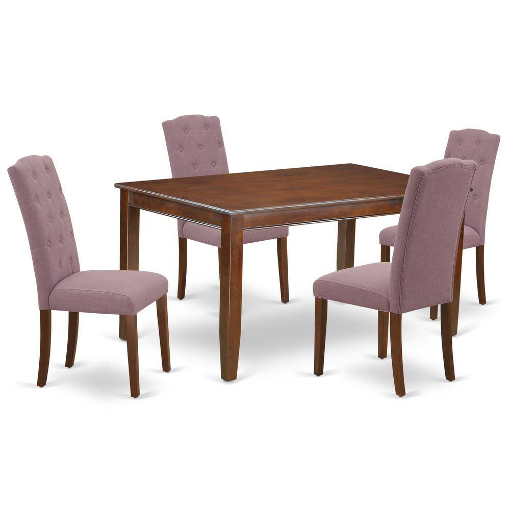 Back. East West Furniture - Dining Room Set Mahogany - Brown.