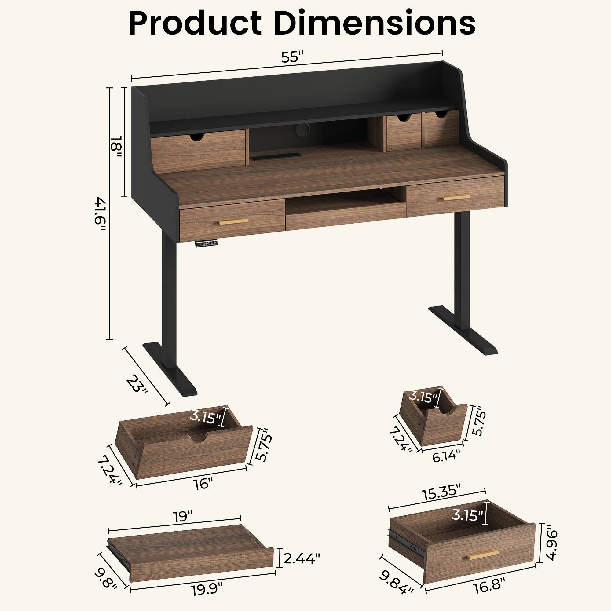 Product Dimensions: 55" x 18" x 41.6" x 23" x 7.24" x 9.8" x 3.15" x 16" x 19" x 19.9" x 5.75" x 2.44" x 3.15" x 5.75" x 7.24" x 6.14" x 15.35" x 3.15" x 9.84" x 16.8" x 4.96"