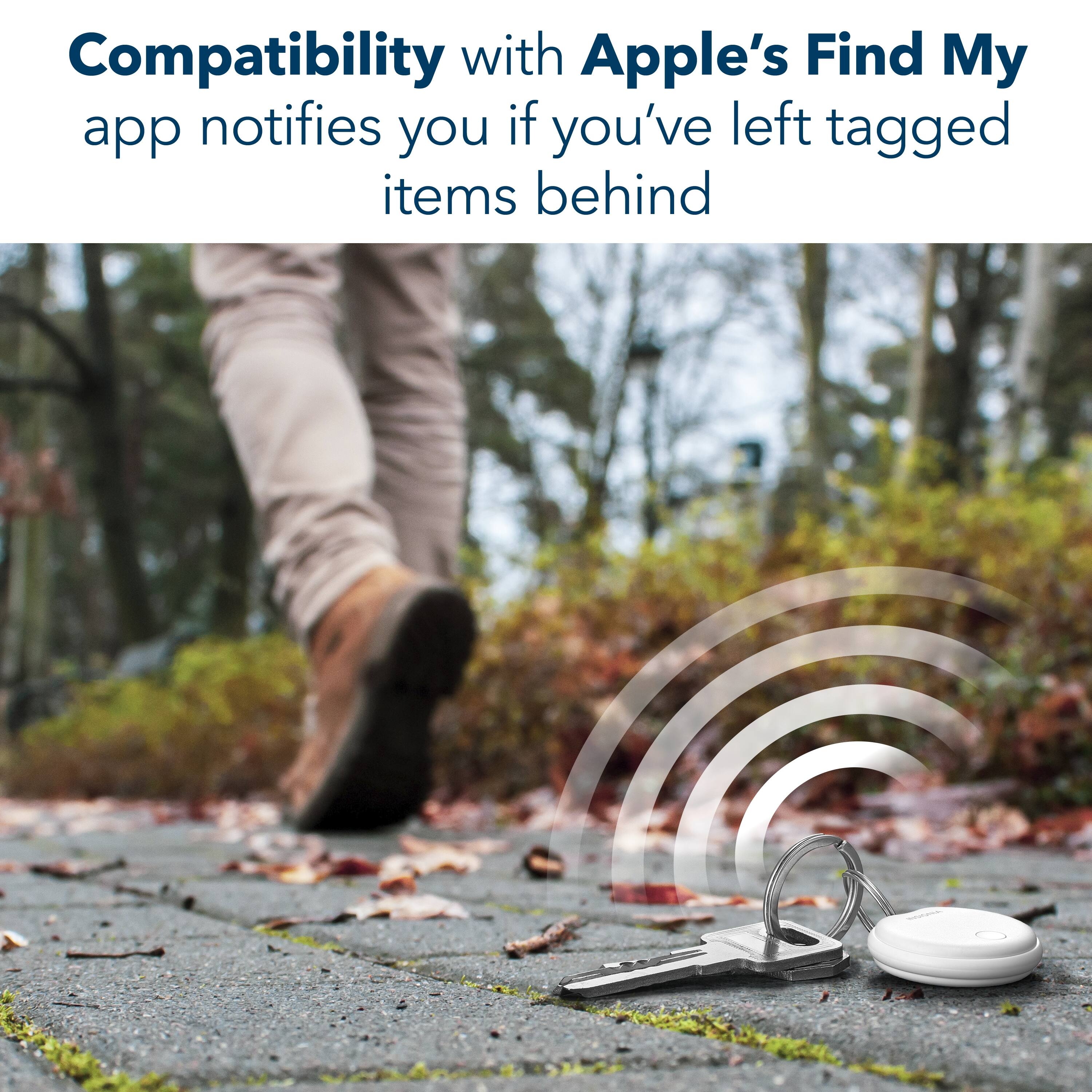 Compatibility with Apple's Find My app notifies you if you've left tagged items behind