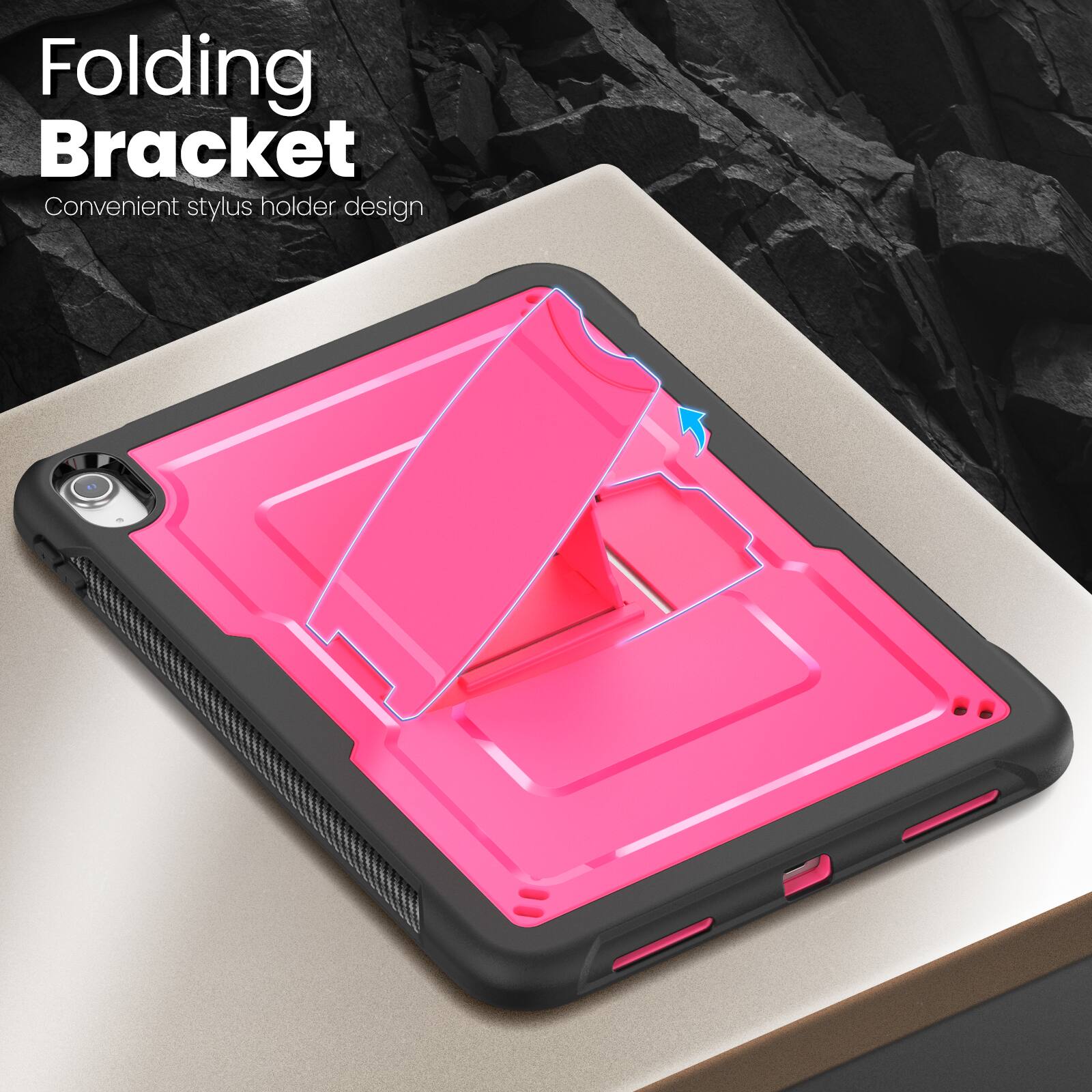 Folding Bracket  
Convenient stylus holder design