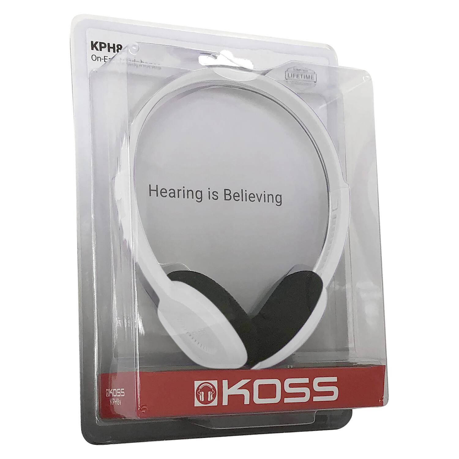 On-Ear Lifetime Hearing is Believing  
Koss V8HE  
KPH8