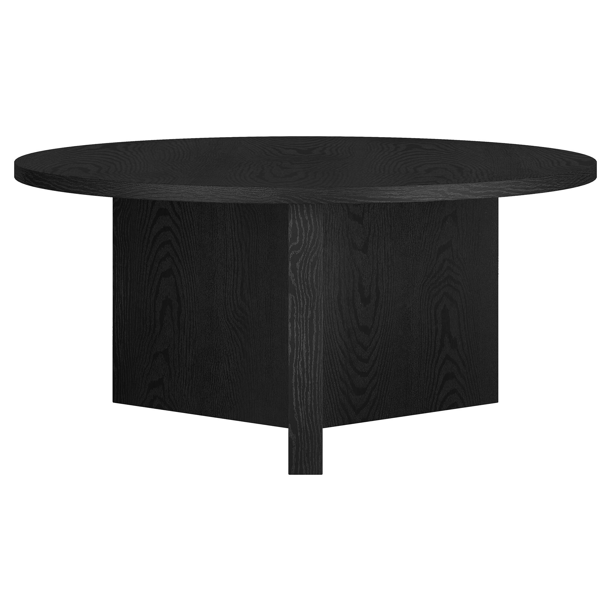 Back. Hudson&Canal - Anders 36" Wide Round Coffee Table - Black.