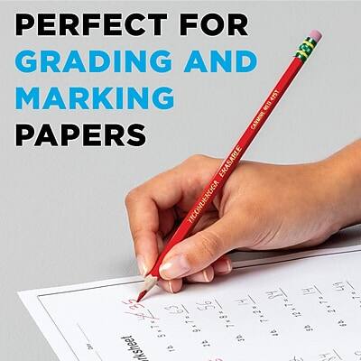 PERFECT FOR GRADING AND MARKING PAPERS  
CARMINE ERASABLE TICONDEROGA  
4257 038  
SEAROLOS 35 97.-5 56 7x8=00 H=ZXL  
12.7.84  
sx3=14  
$ 45 2h 3b.  
rksheet IF dist y 9