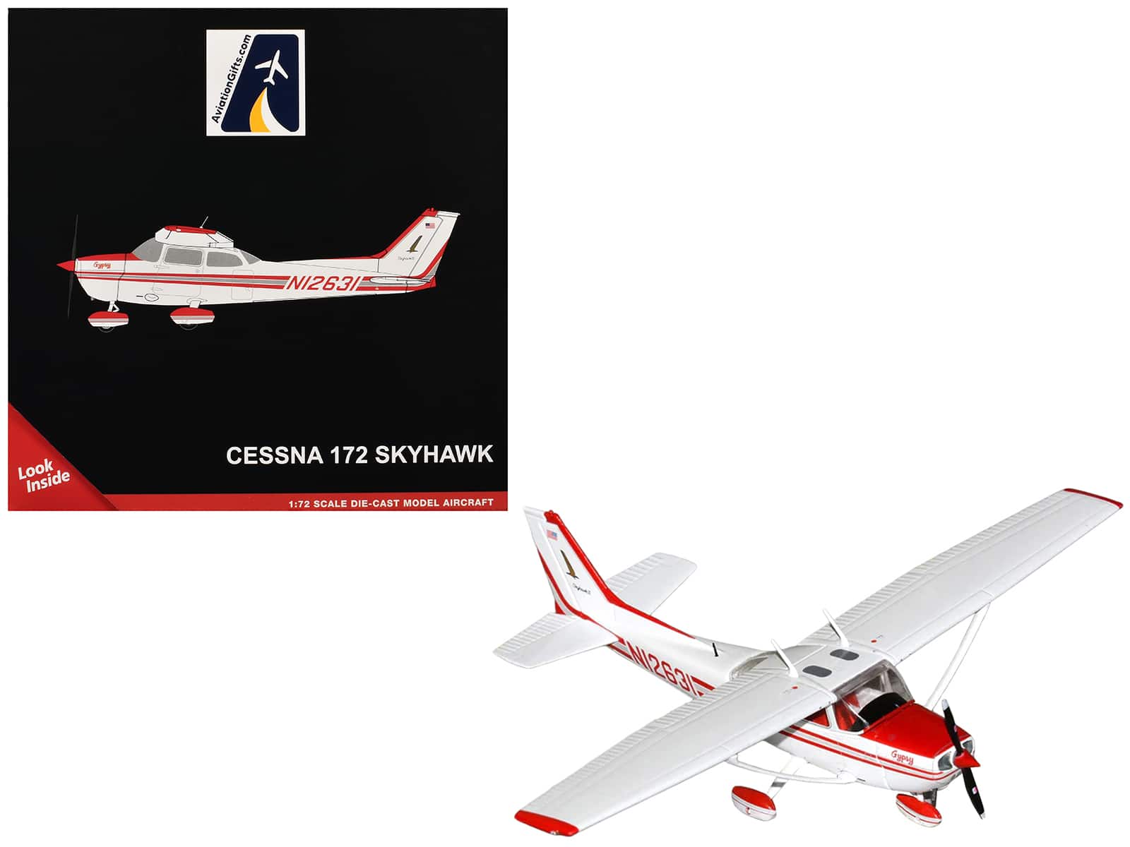 "Cessna 172 Skyhawk Aircraft ""N12631"" Red and White ""Gemini General Aviation"" Series 1/72 Diecast Model by GeminiJets" price history on PriceWatchPro