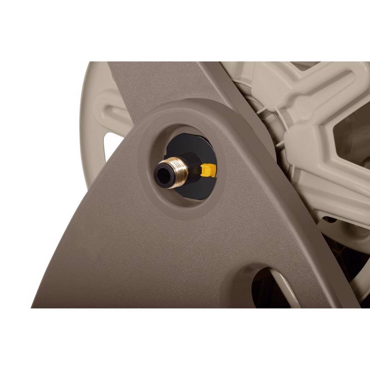 Left. Suncast - Suncast Smart Tube 225 ft. Taupe Retractable Wheeled Hose Reel Cart.