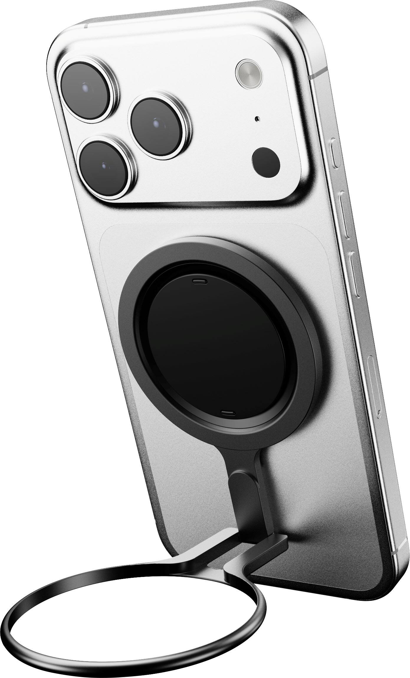 Alt View 2. OhSnap - Snap Grip Stand Magnetic Phone Grip - Portrait stand, Ultra Thin, Fits Any Phone - Boring Black.