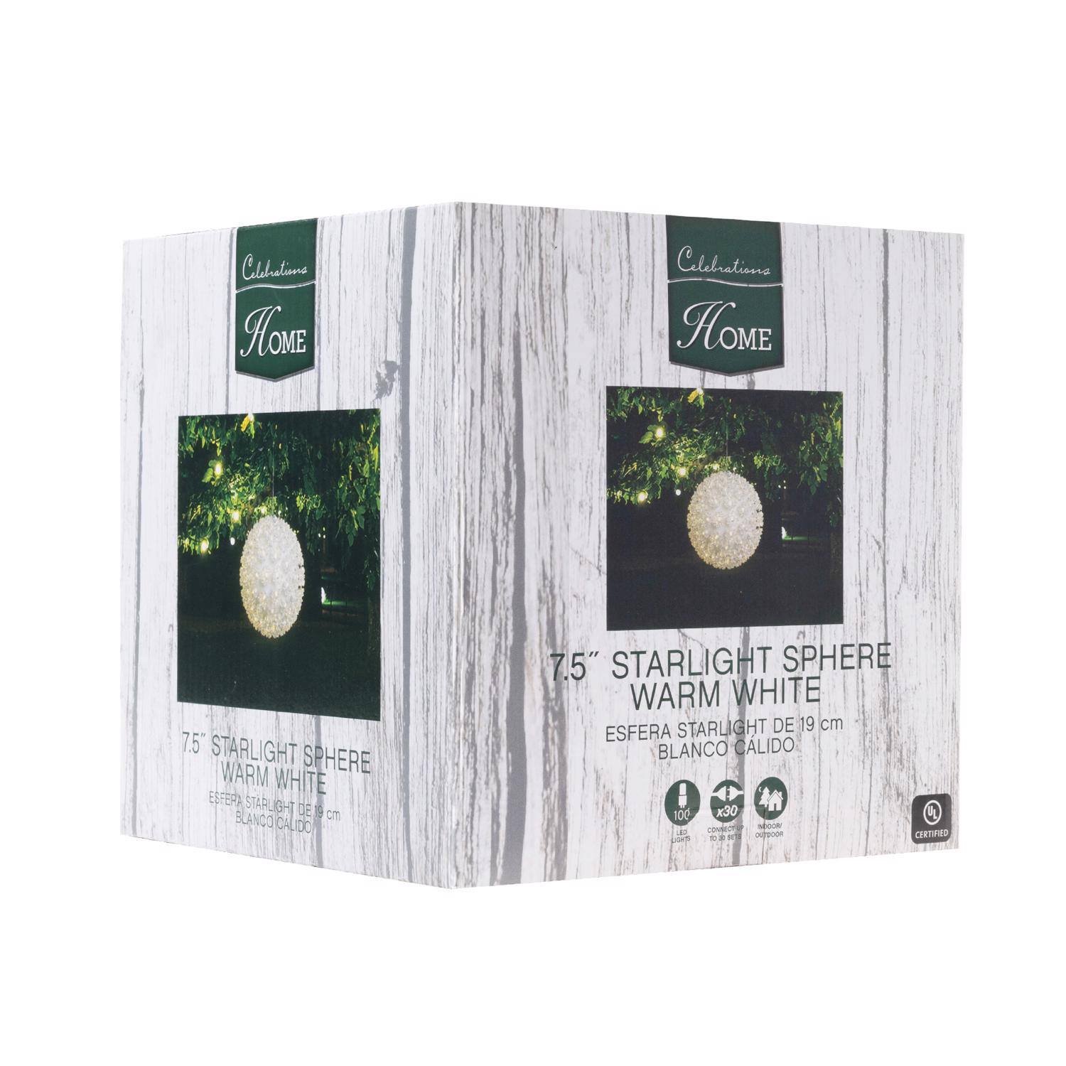 Celebrations HOME

7.5" STARLIGHT SPHERE WARM WHITE
ESFERA STARLIGHT DE 19 cm
BLANCO CALIDO

100 x30 COMMECT wooder by piurpook CERTIFIED