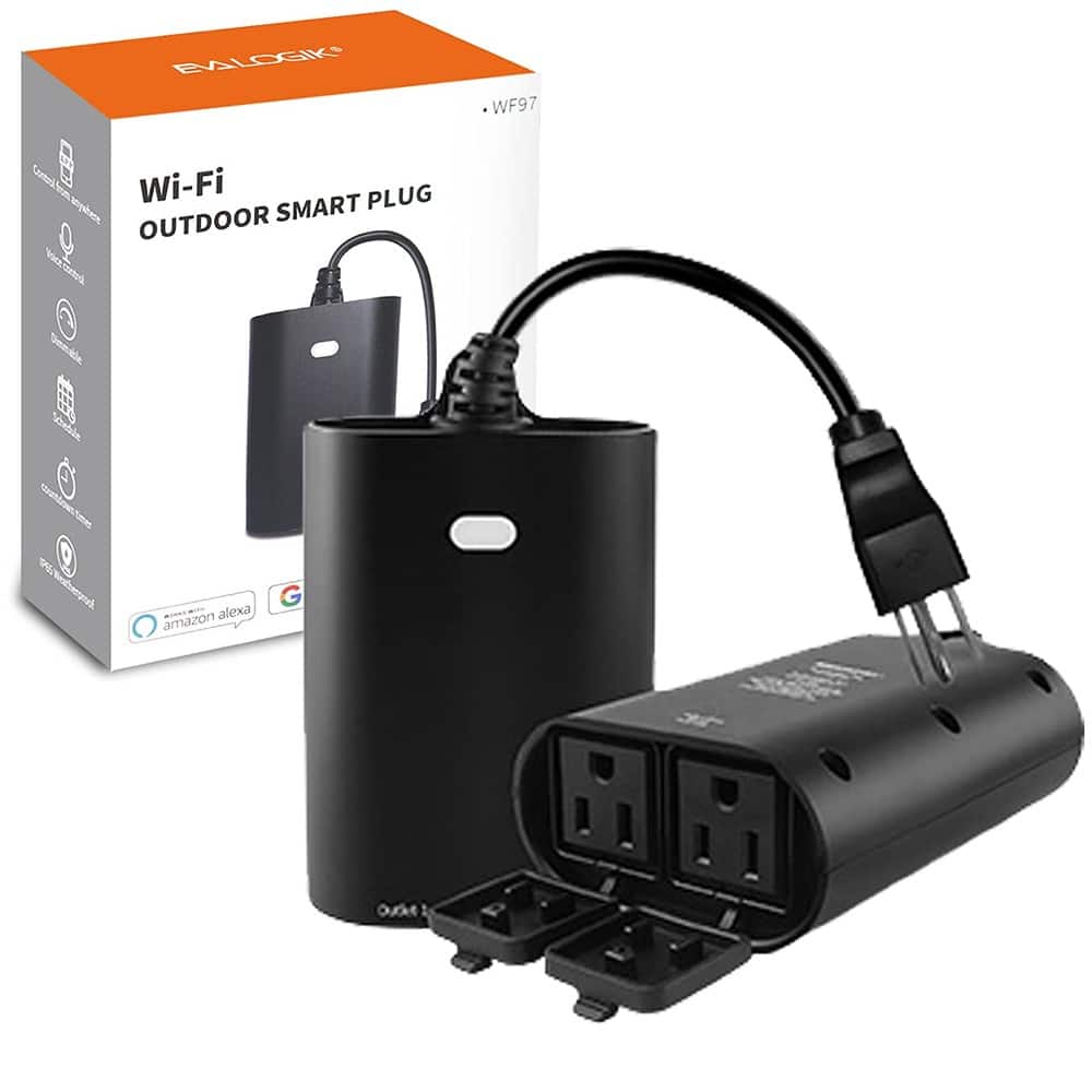 RTMB - Outdoor Wi-Fi Smart Plug – IP65 Waterproof, 2 Independent Outlets - Black