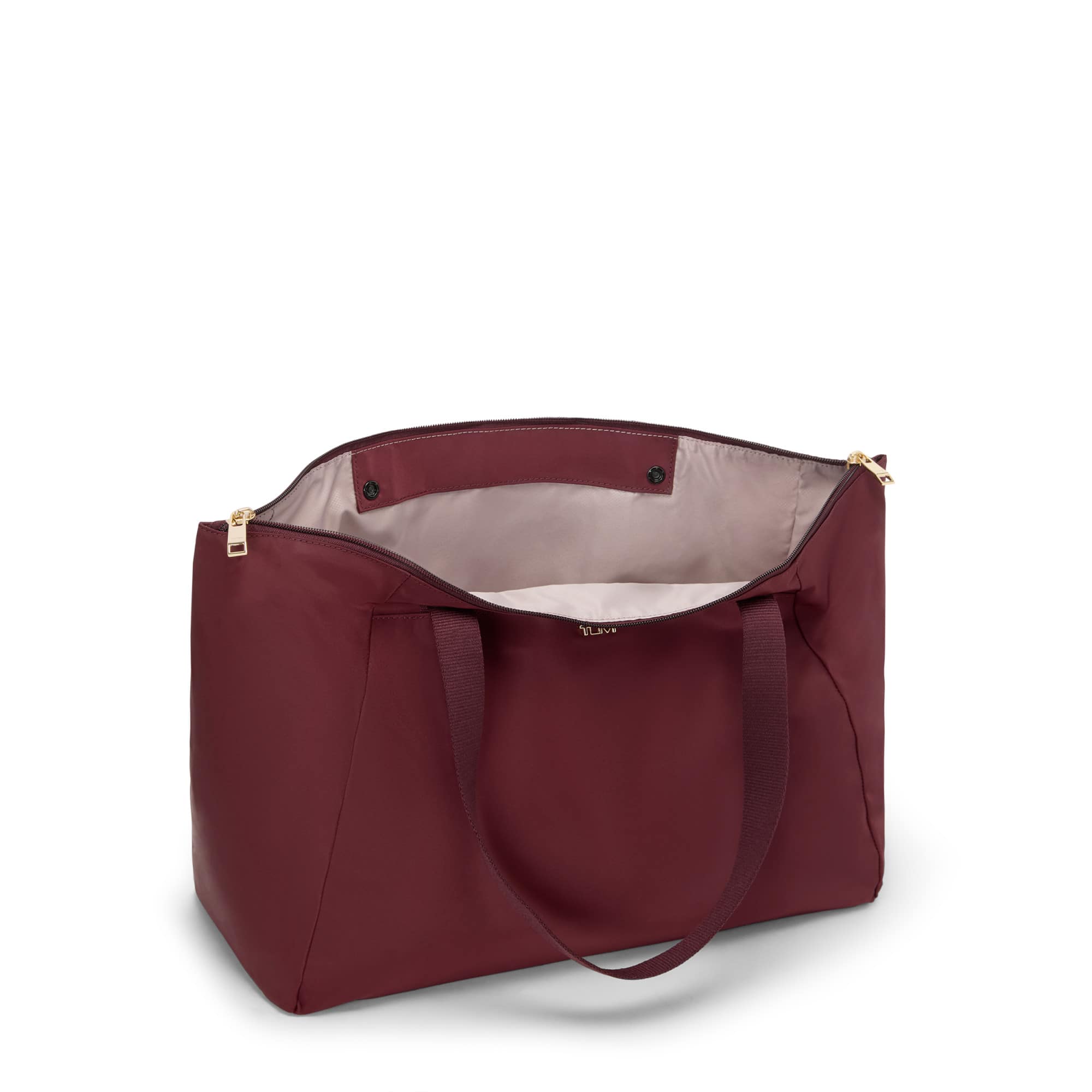 Angle. TUMI - Voyageur Just In Case Medium Tote Bag - Wine.