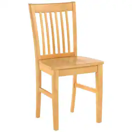 FurniFact - Wood Seat Dining Chair Set of 2 - Oak