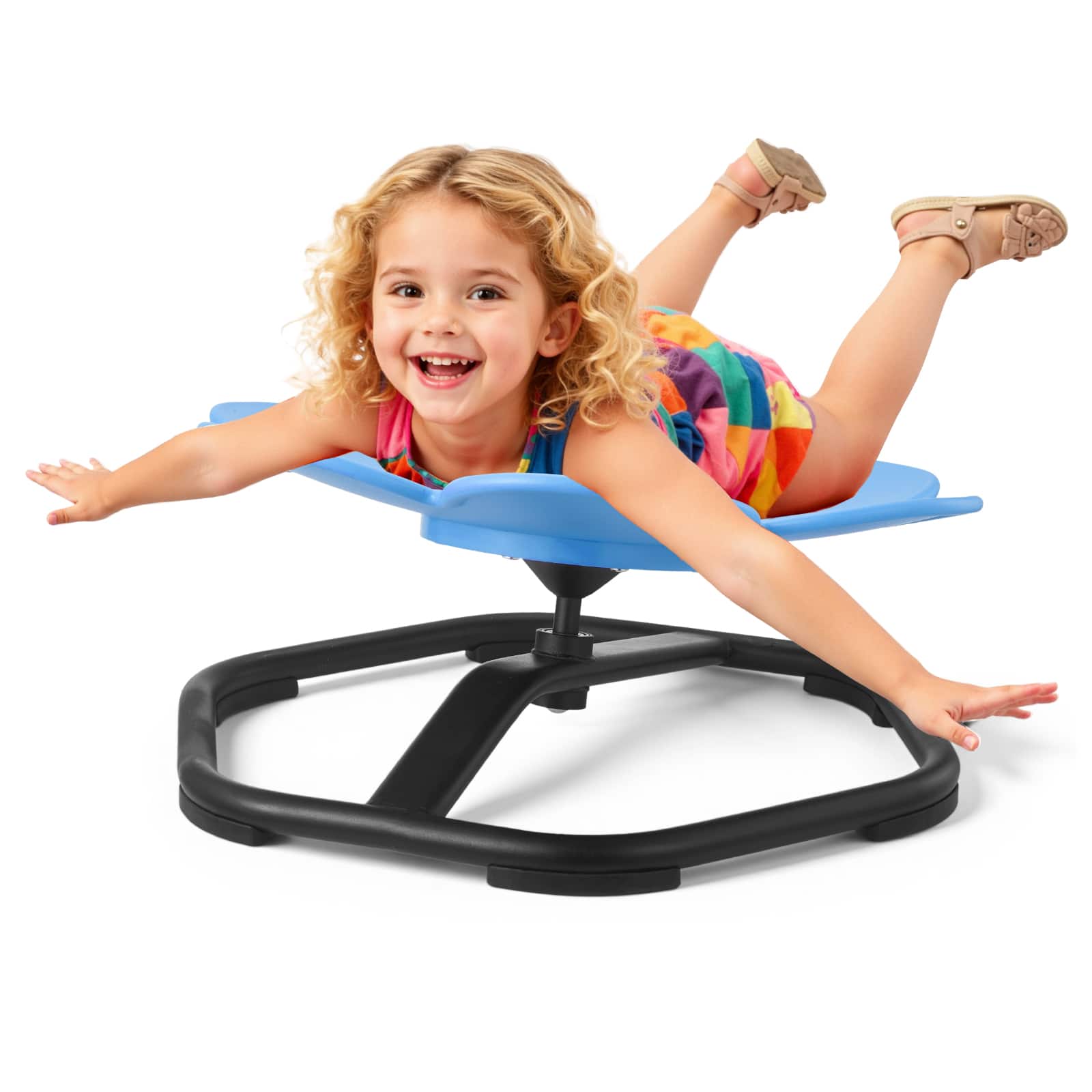 VEVOR - Kids Swivel Chair, 220 lbs Capacity, Flower Shape Sensory Spinning Chair, Autistic Kids Sensory Toy Seat - Blue