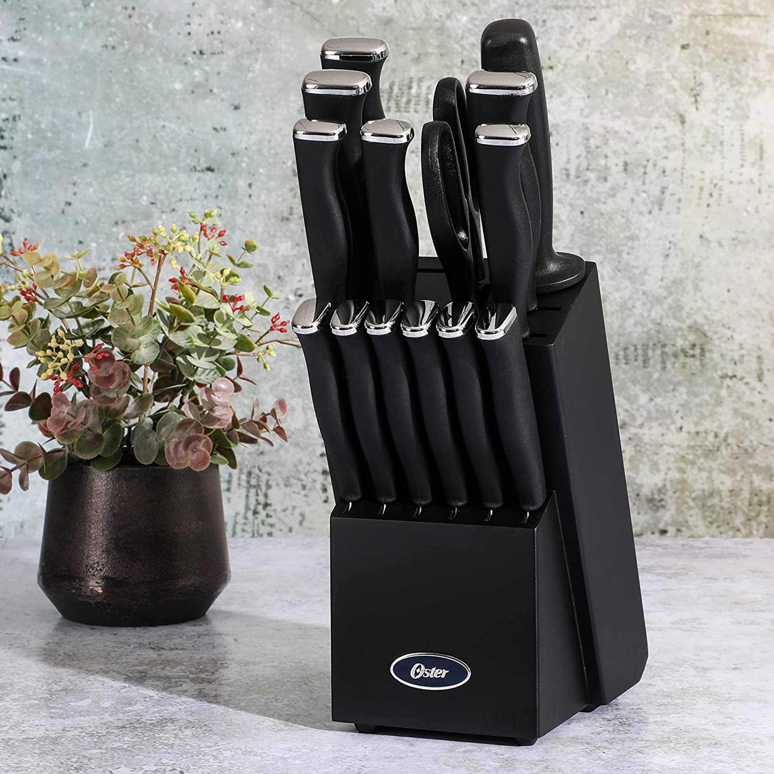 Alt View 6. Oster - Oster Langmore 15 Piece Stainless Steel Blade Cutlery Set in Black.