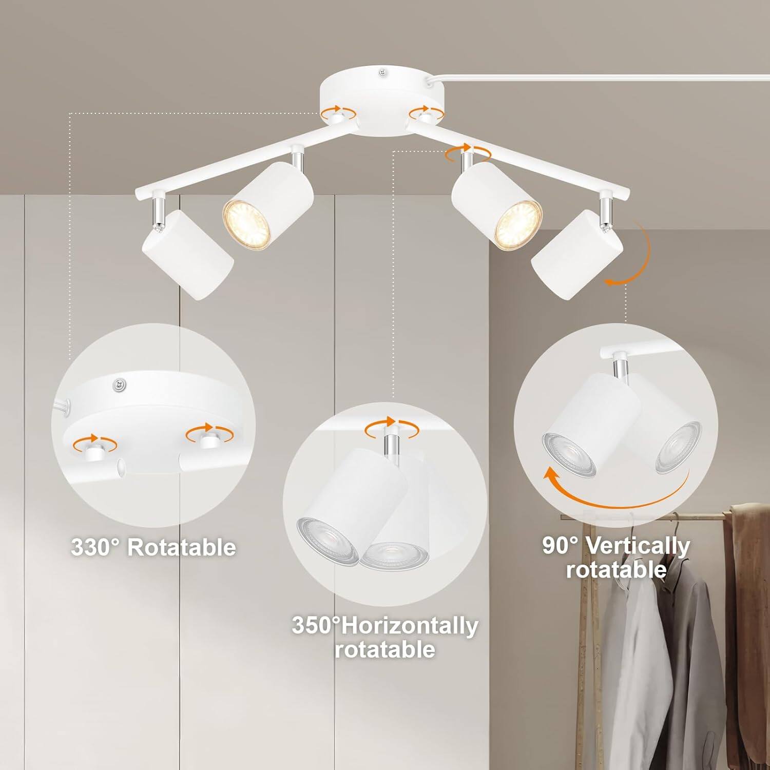 330° Rotatable  
90° Vertically rotatable  
350° Horizontally rotatable