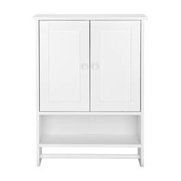 SlickBlue - Wall Hanging Cabinet with Two Doors Wall Washer Storage Cabinet for Space-Saving Organization - White