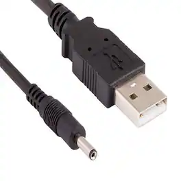 Sanoxy - 3ft USB 2.0 A Male to DC 3.5 mm / 1.35 mm Power Cable - Black