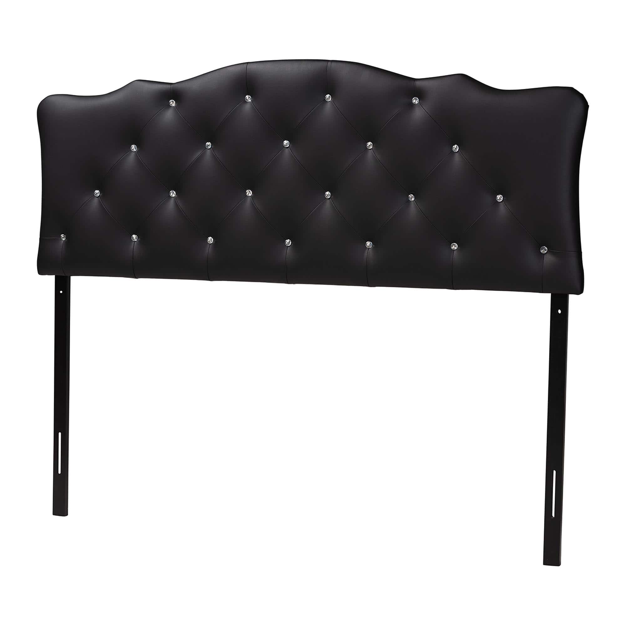 Baxton Studio - Rita Modern and Contemporary Queen Size Faux Leather Upholstered Button-tufted Scalloped Headboard - Black price history on PriceWatchPro