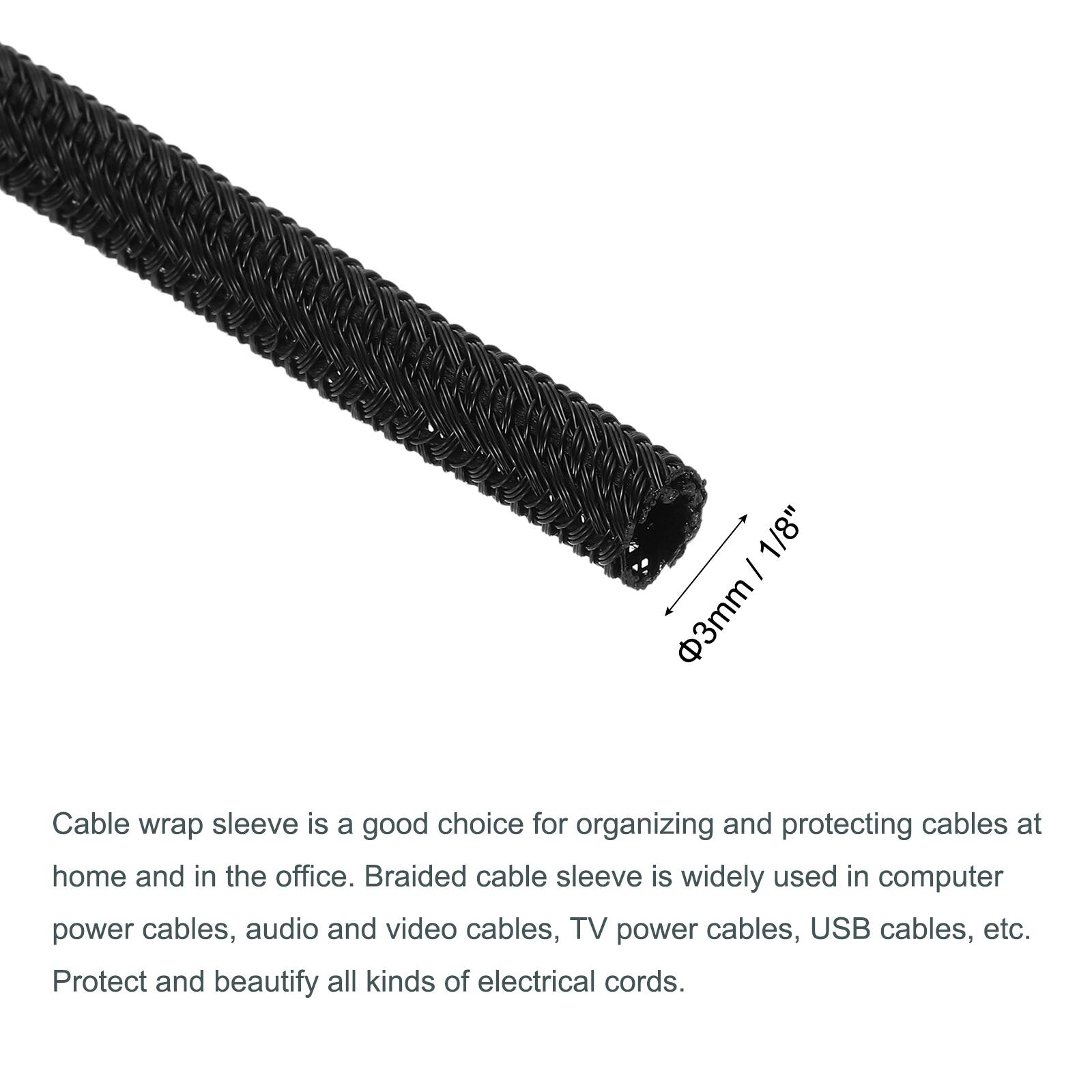 1/8" I 3mm Cable wrap sleeve is a good choice for organizing and protecting cables at home and in the office. Braided cable sleeve is widely used in computer power cables, audio and video cables, TV power cables, USB cables, etc. Protect and beautify all kinds of electrical cords.

Cable wrap sleeve is a good choice for organizing and protecting cables at home and in the office. Braided cable sleeve is widely used in computer power cables, audio and video cables, TV power cables, USB cables, etc. Protect and beautify all kinds of electrical cords.