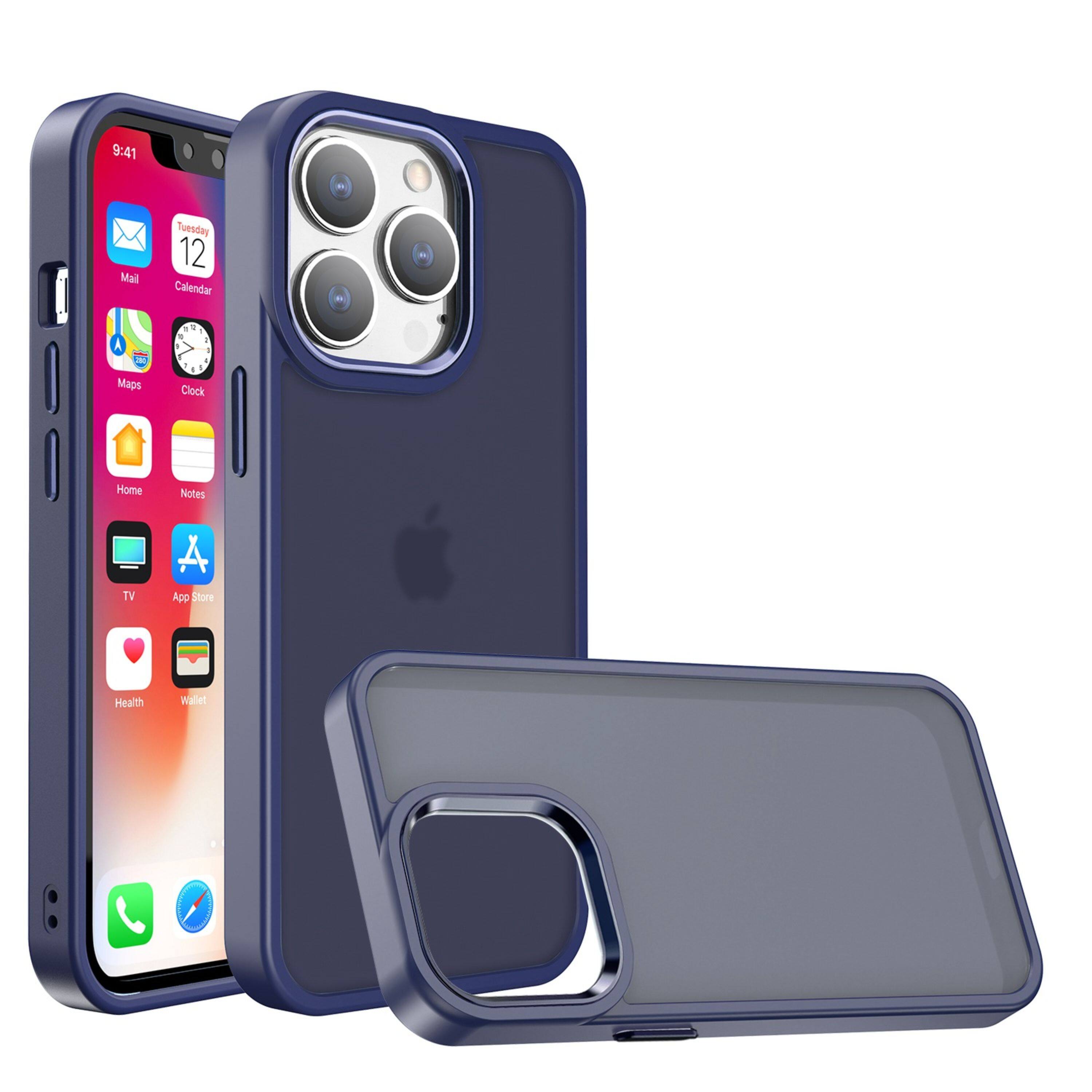 Kitcheniva - Rubberized Acrylic Hybrid Metal Button Case For iPhone 14 Pro Max - Dark Blue price history on PriceWatchPro