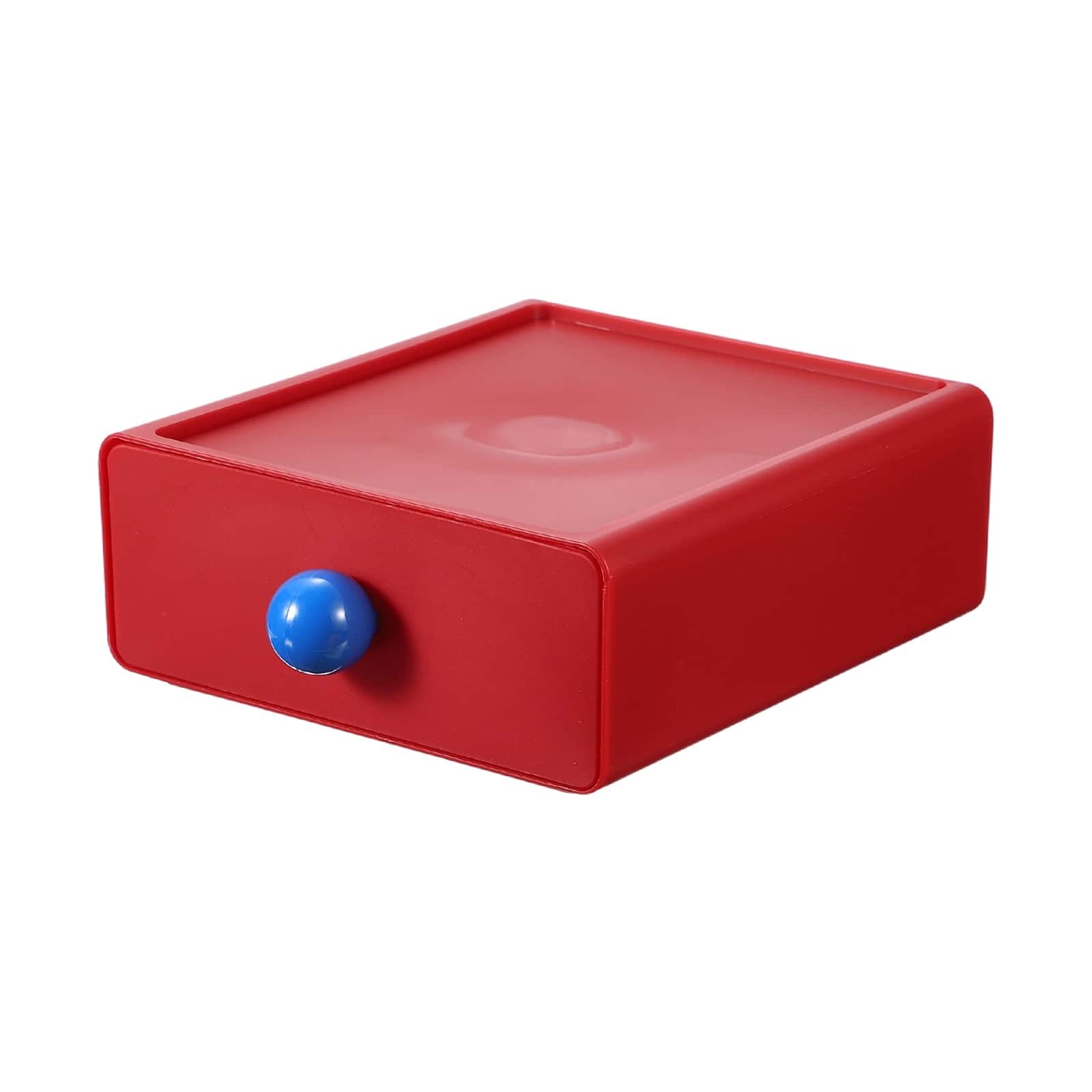 Unique Bargains - Stackable Storage Drawers for Desktop, Plastic Stackable Desk Organizer with Drawers, for Home Stationery Bathroom - Red