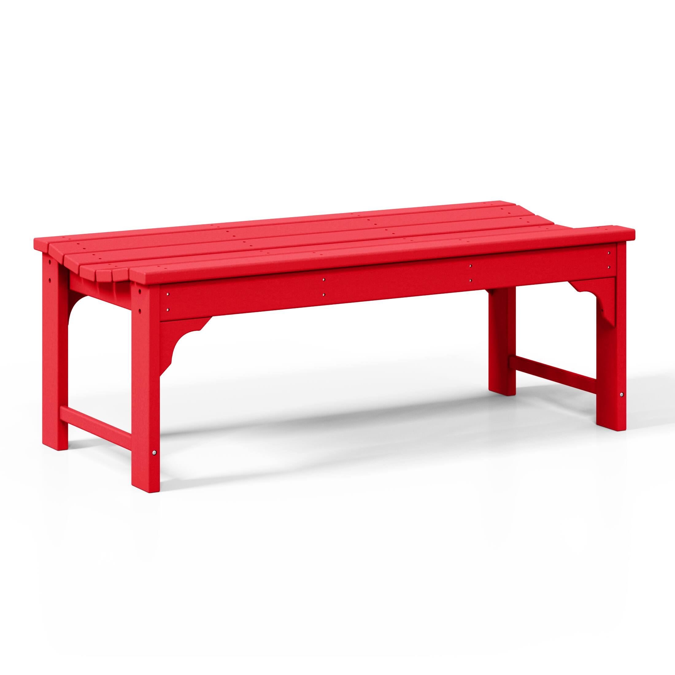 Alt View 2. WestinTrends - WestinTrends Malibu 48" length backless Poly Wood Outdoor / Garden bench - Red.