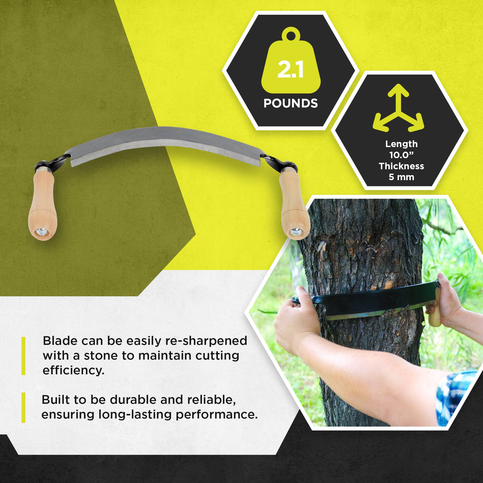 2.1 POUNDS  
Length 10.0"  
Thickness 5 mm  

Blade can be easily re-sharpened with a stone to maintain cutting efficiency.  
Built to be durable and reliable, ensuring long-lasting performance.