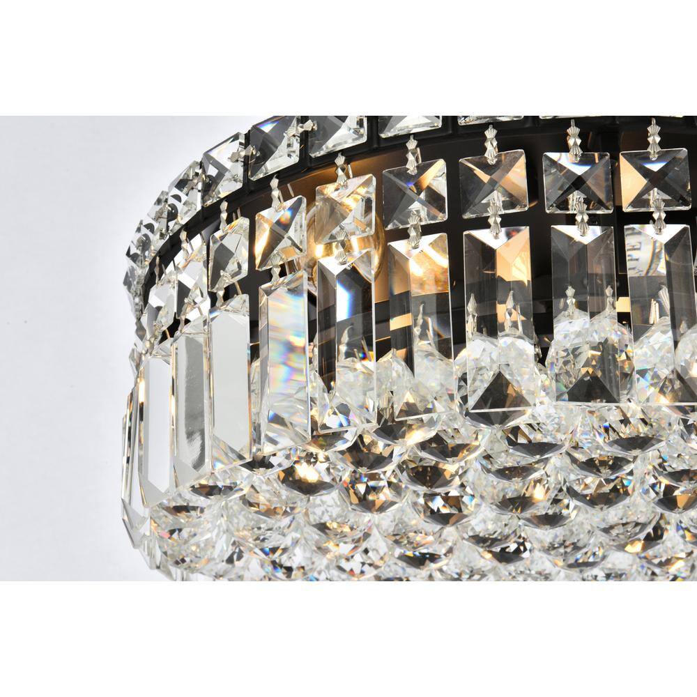 Alt View 1. Elegant Lighting - Maxime 14 inch black flush mount - Black And Clear.