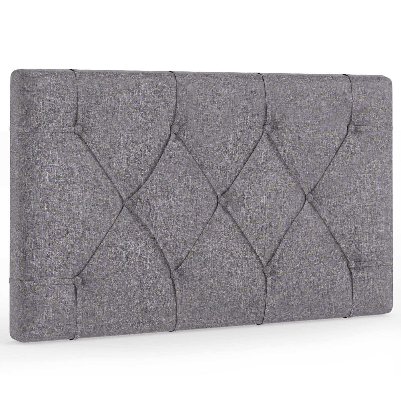 Gymax - Upholstered Headboard for Twin Size Bed w/ Fabric Upholstery Adjustable Height - Gray