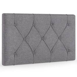 Gymax - Upholstered Headboard for Twin Size Bed w/ Fabric Upholstery Adjustable Height - Gray