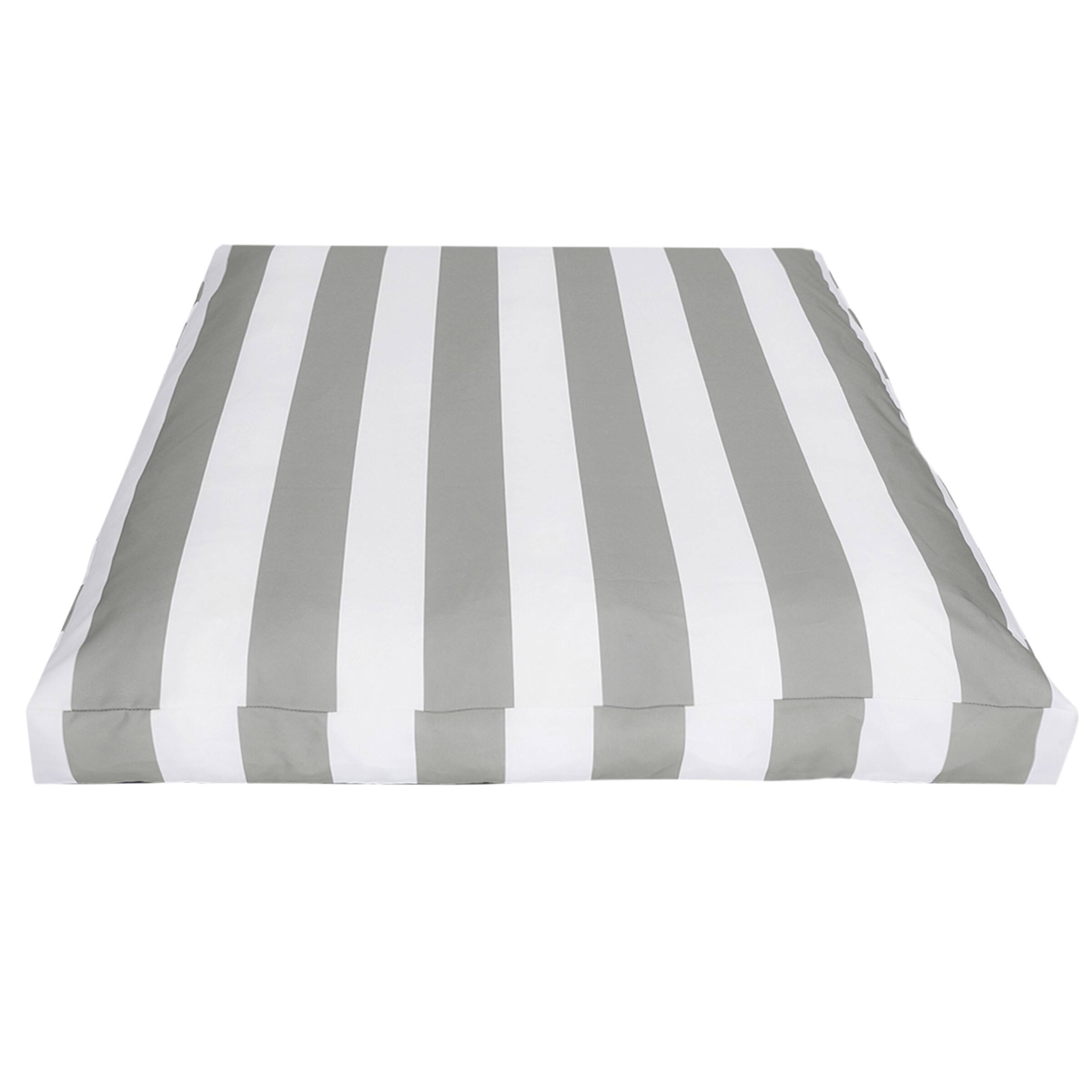 Angle. PetMaker - 44in Water-Resistant Dog Bed - GrayandWhiteStripes.