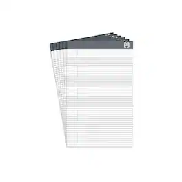 TRU RED - Notepad, 5" x 8", Narrow Ruled, 50 Sheets/Pad, 6 Pads/Pack - White