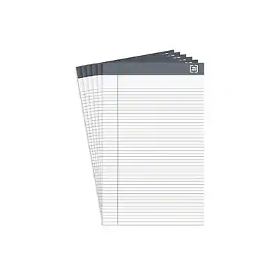 Front. TRU RED - Notepad, 5" x 8", Narrow Ruled, 50 Sheets/Pad, 6 Pads/Pack - White.