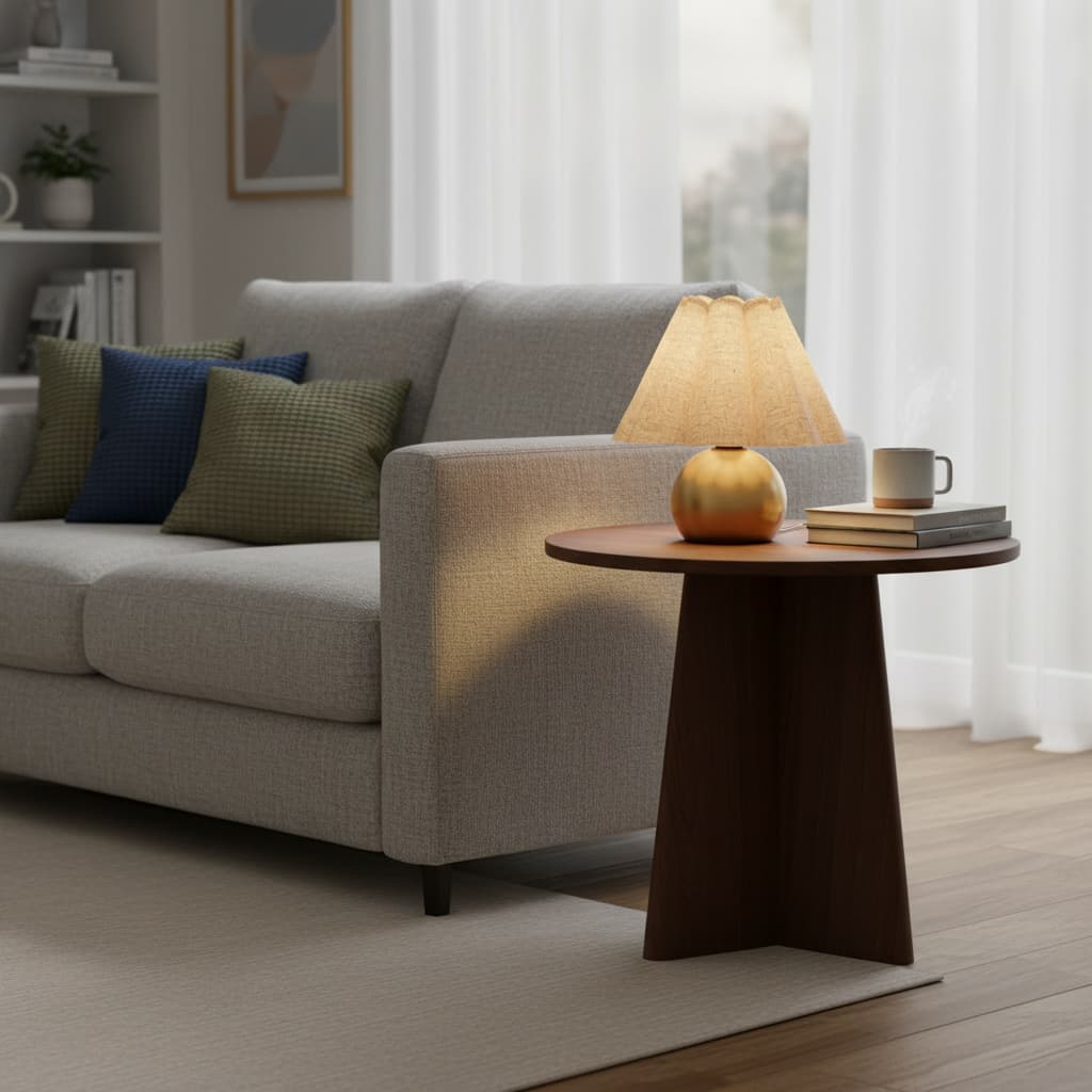 Alt View 3. FINEAK - Gold Small Bedside Table Lamp - Brass Mini Nightstand Lamp with Scalloped Shade - Gold;‎Beige.