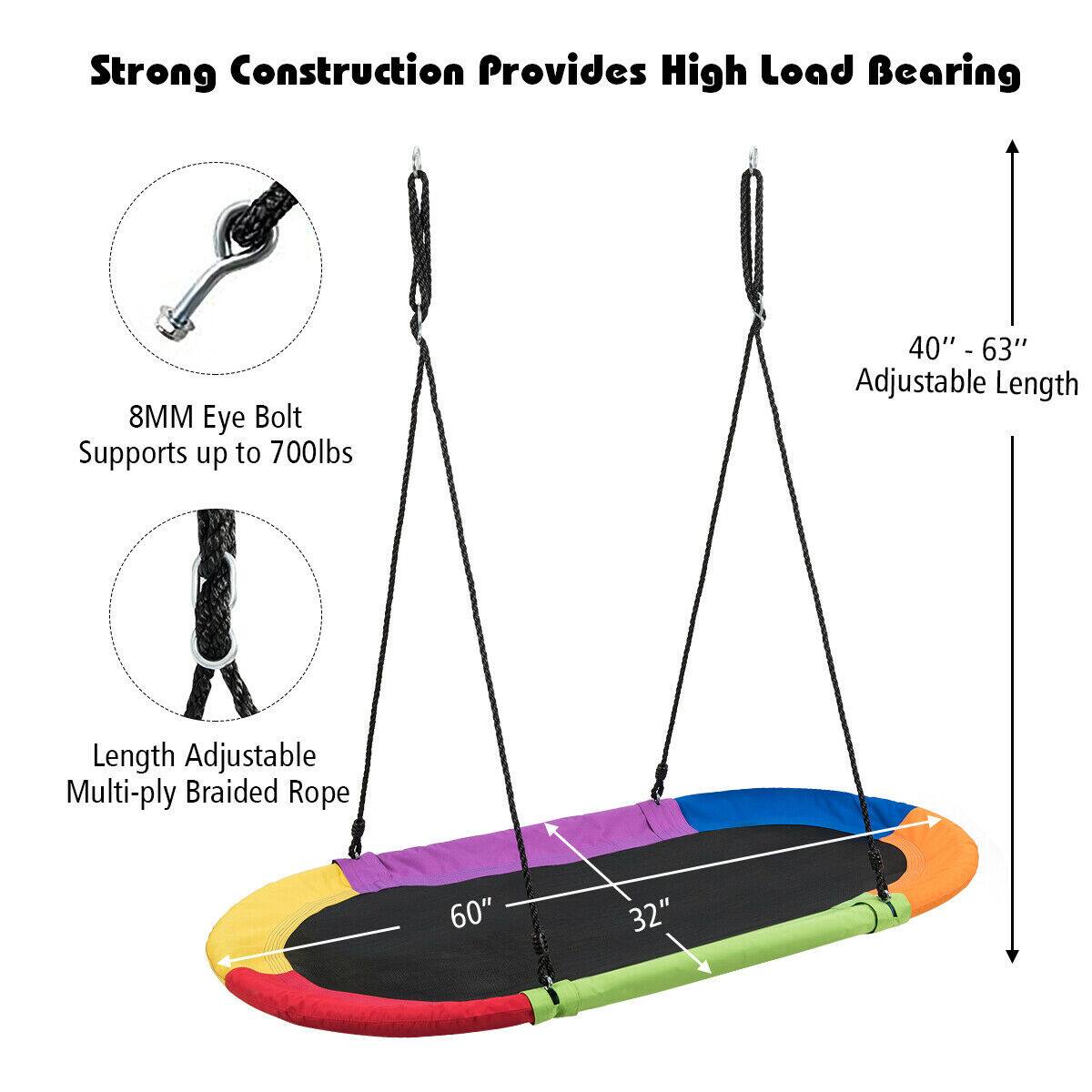 Strong Construction Provides High Load Bearing

8MM Eye Bolt
Supports up to 700lbs

Length Adjustable
Multi-ply Braided Rope

40" - 63" Adjustable Length

60" 32"