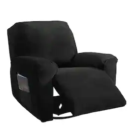 Fabibe - Recliner Chair Covers, Stretchy Recliner Couch Covers, Lazy Boy Velvet Chair Covers, Sofa Cover (Black, XL 1 Seat) - Black XL 1 Seat