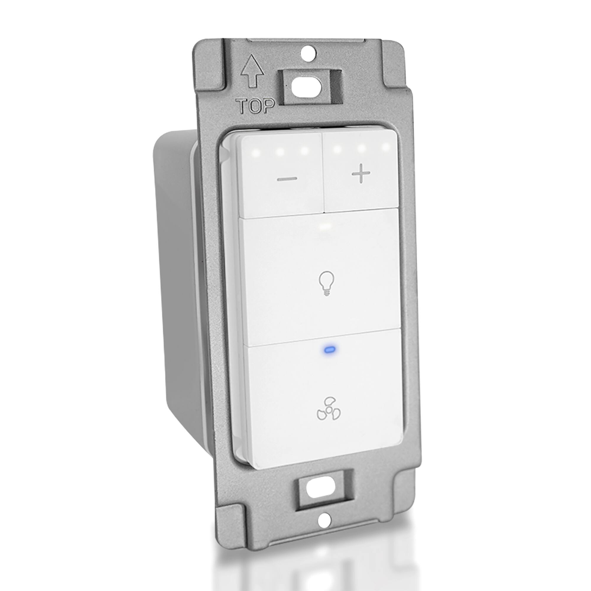 Akicon - Single Pole LED Dimmer Switch for Bathroom Exhaust Fan with Light - White