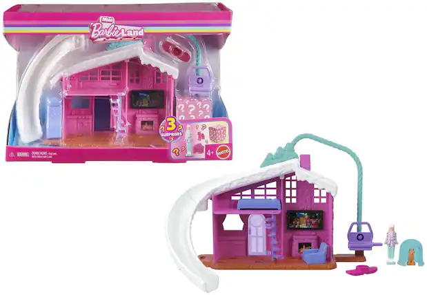 Mini Barbie Land
WARNING: CHOKING HAZARD - Small parts. Not for children under 3 years.
3 SURPRISES
4+ MATTEL