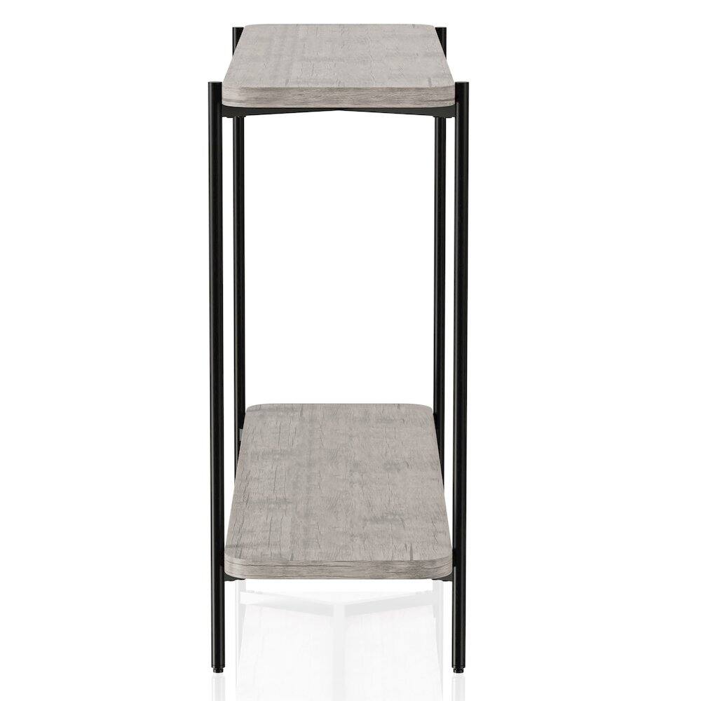 Alt View 2. Furniture of America - Elgun Metal 1-Shelf Console Table in Black and Gray - Gray.
