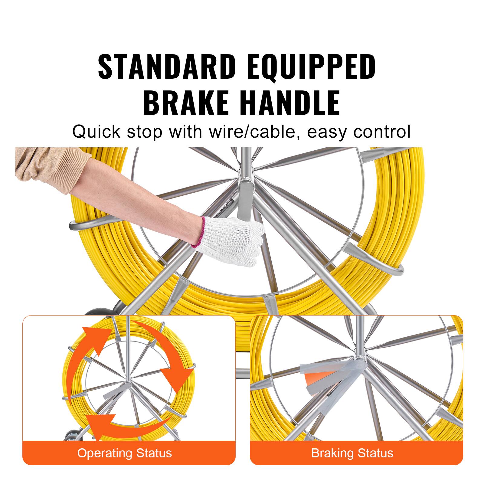 STANDARD EQUIPPED BRAKE HANDLE  
Quick stop with wire/cable, easy control  

Operating Status  
Braking Status