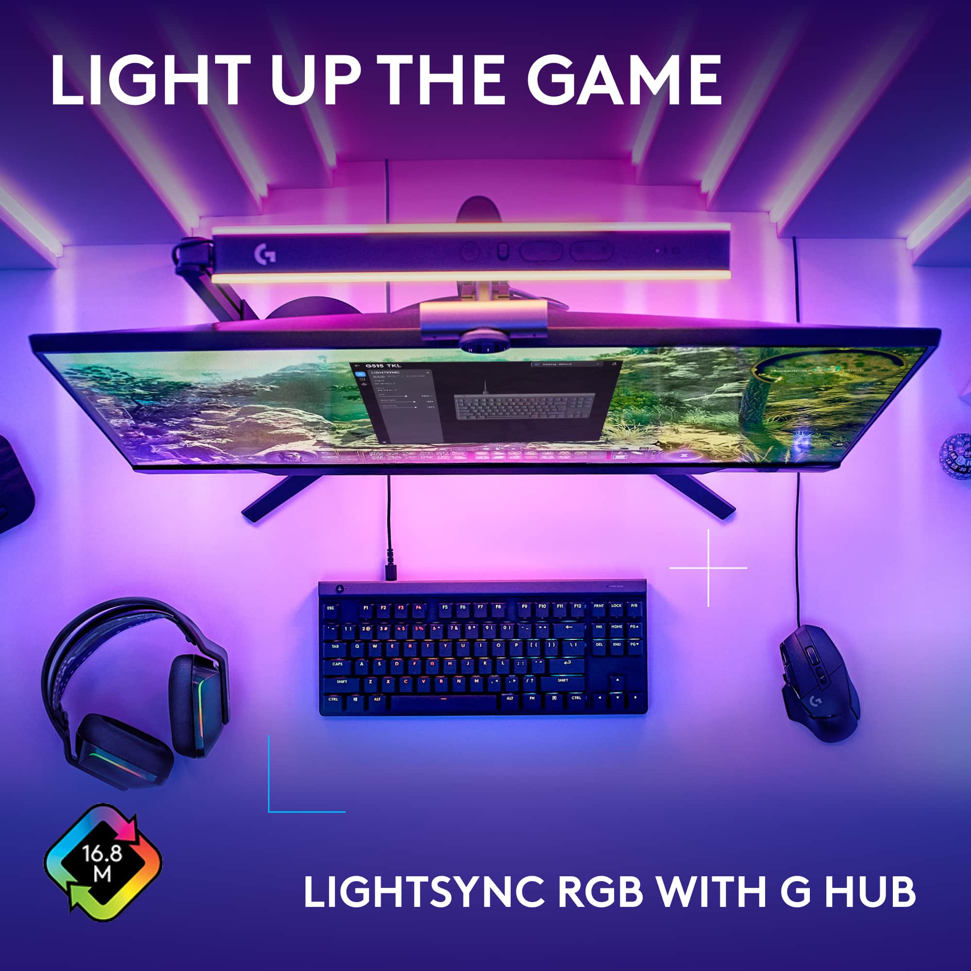 LIGHT UP THE GAME: 16.8 M LIGHTSYNC RGB WITH G HUB