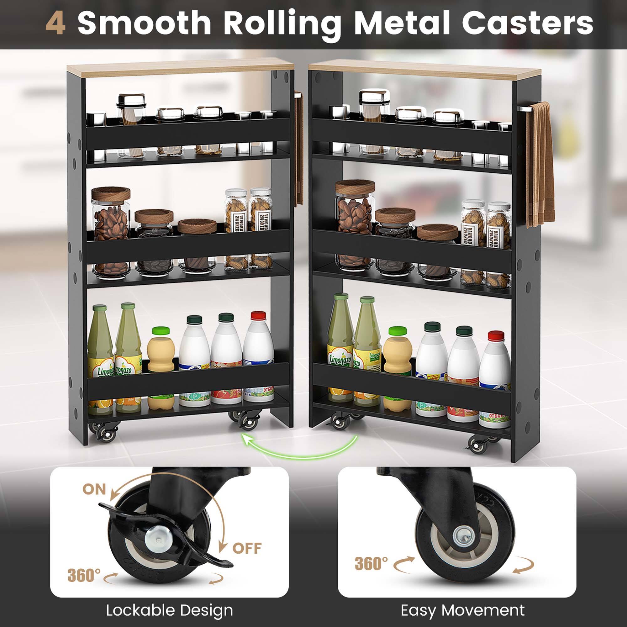 4 Smooth Rolling Metal Casters

Lockable Design
ON
360°
OFF
360°

Easy Movement