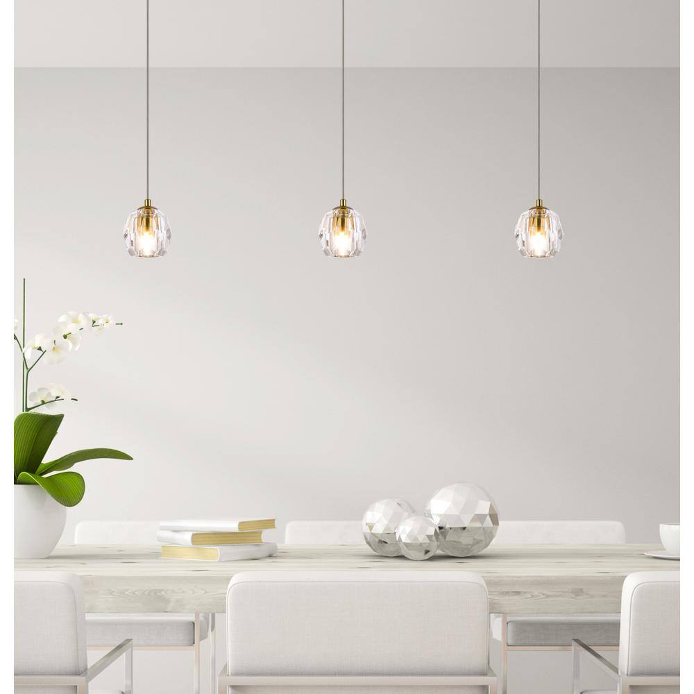 Left. Elegant Lighting - Eren 3 lights Gold pendant - Gold.