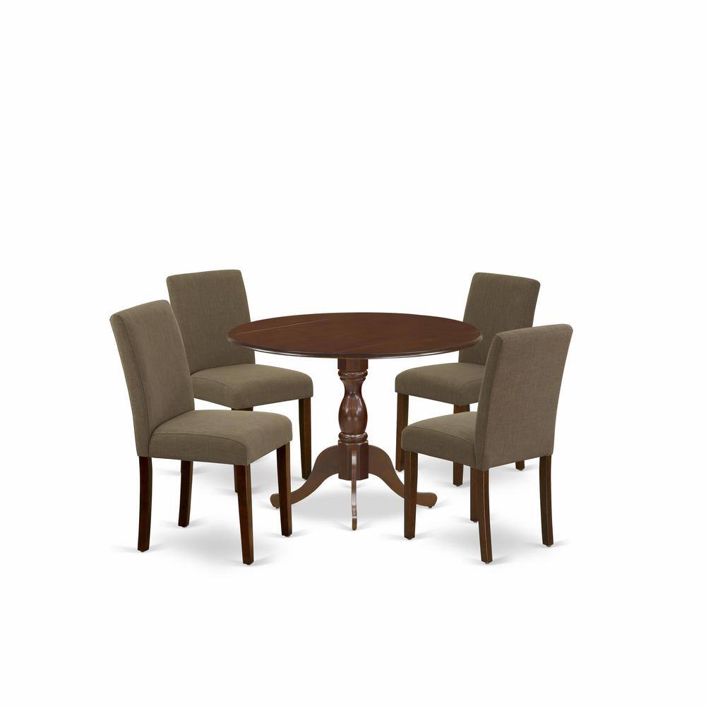 Left. East West Furniture - East West Furniture DMAB5-MAH-18 5 Piece Wood Dining Table Set Consists of 1 Drop Leaves Kitchen Table and 4 Coffee - Mahogany.