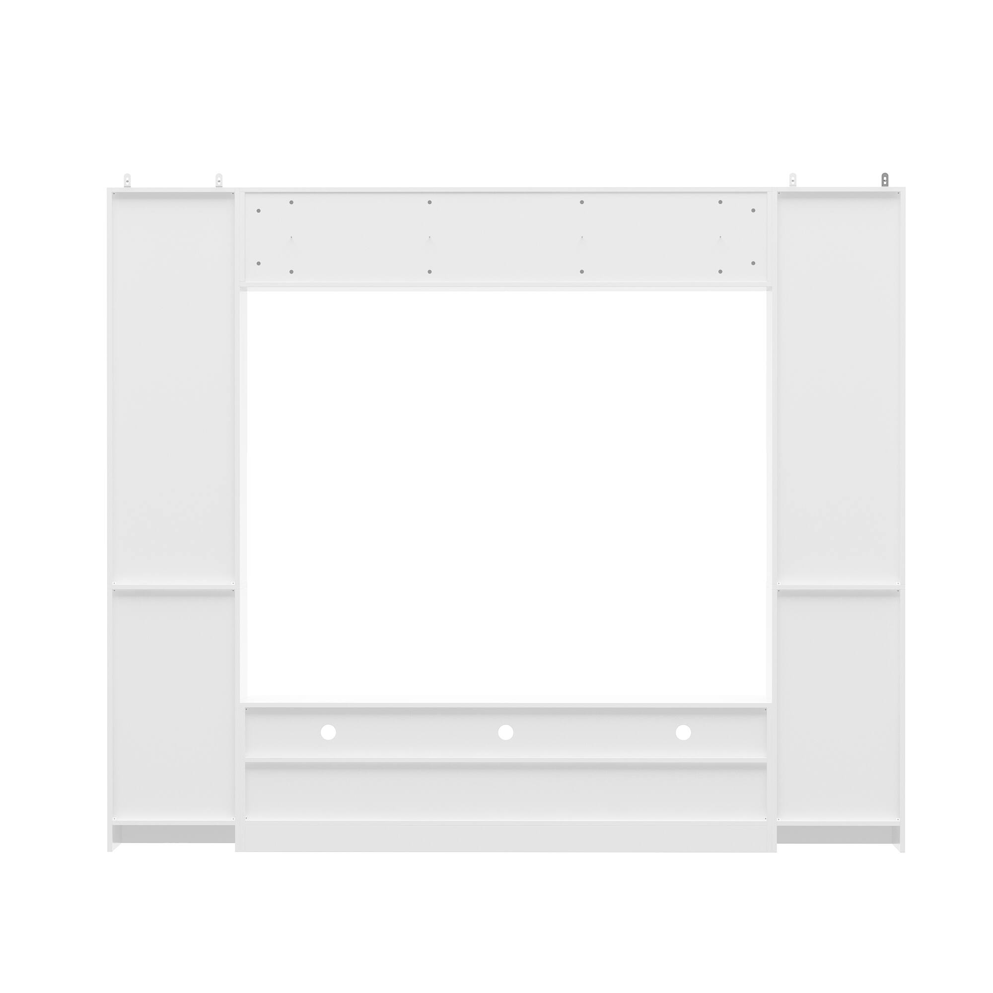 Back. Famapy - Famapy Entertainment Center: Multi - Storage Mastery, Cable Management & Modern Living Magic - White.