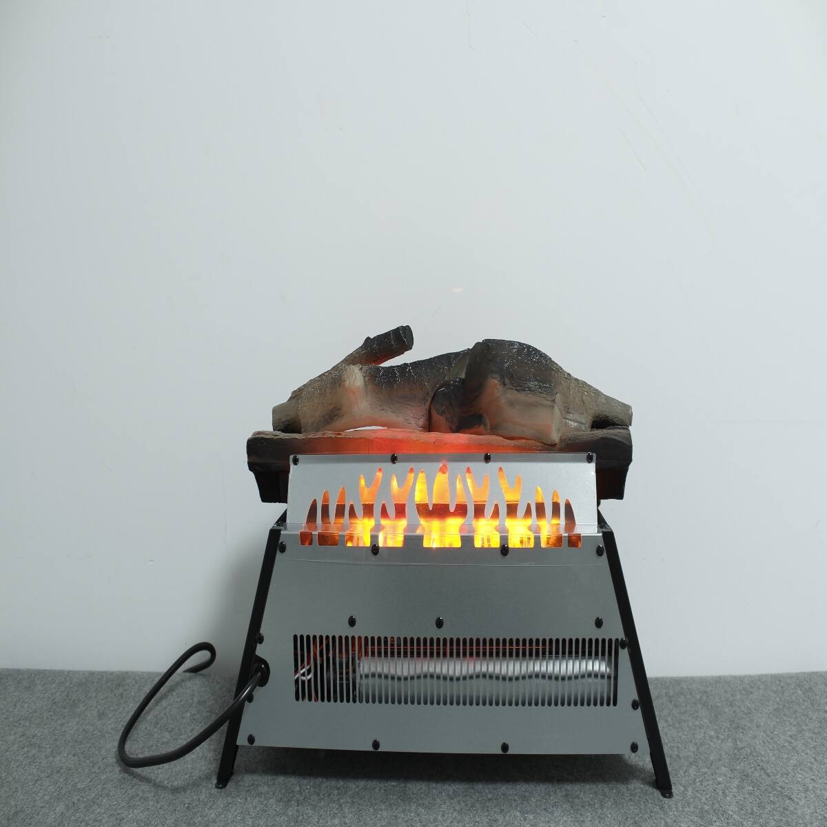 Alt View 7. Loheer - Loheer 21 inch electric fireplace insert 3d log set Antique Black - Antique Black.
