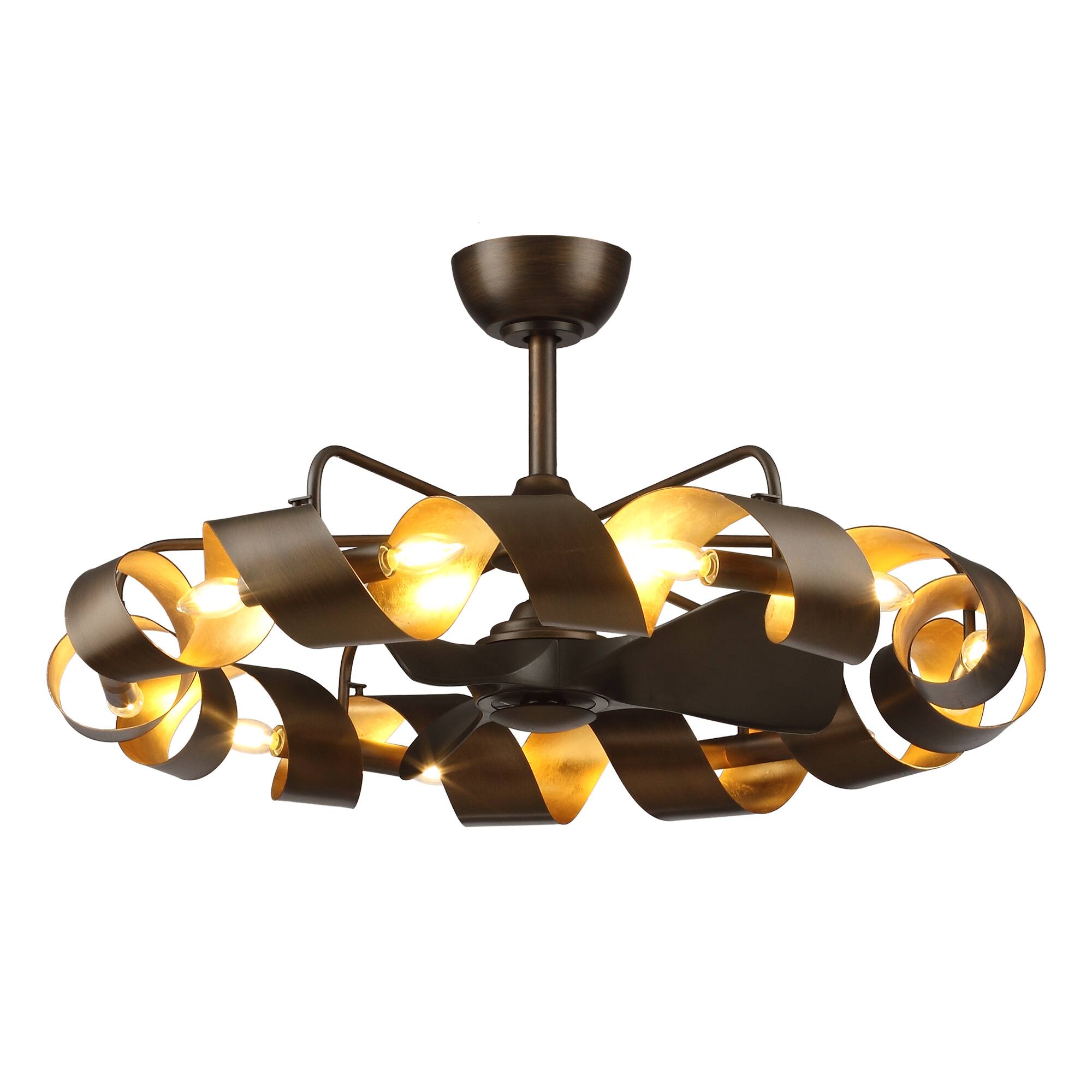 Alt View 1. Parrot Uncle - 37-Inch  Vintage Ribbon Fandelier Ceiling Fan with Remote - MULTI/OTHER CLRS.