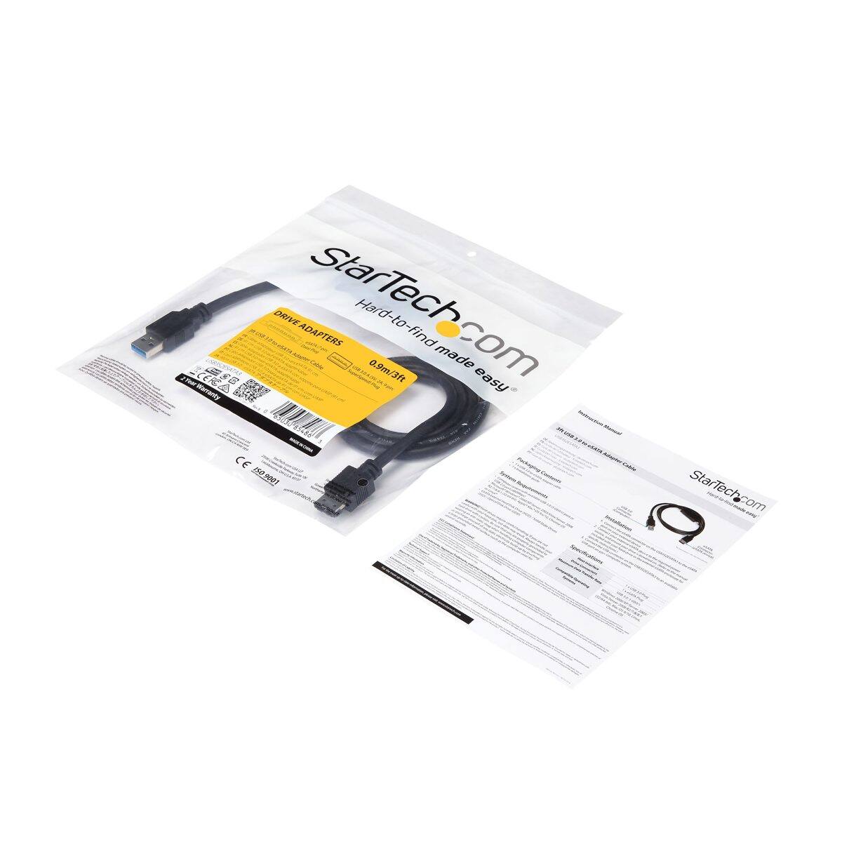 Year Warranty SISA DRIVE Rolaplay ADAPTERS StarTech.com Cable SuperSpeedi RU Hard-to-find 0.9m/3ft made com easy Instruction 85486 ah Manual and CE Autapize Cable 1509001 System Requirements Contents www.startech.com Installation