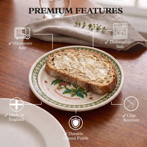 PREMIUM FEATURES

Microwave Safe
Dishwasher Safe
GERANIUM ROBERTIANUM
Herb
Made in England
Chip Resistant
Durable Glazed Finish