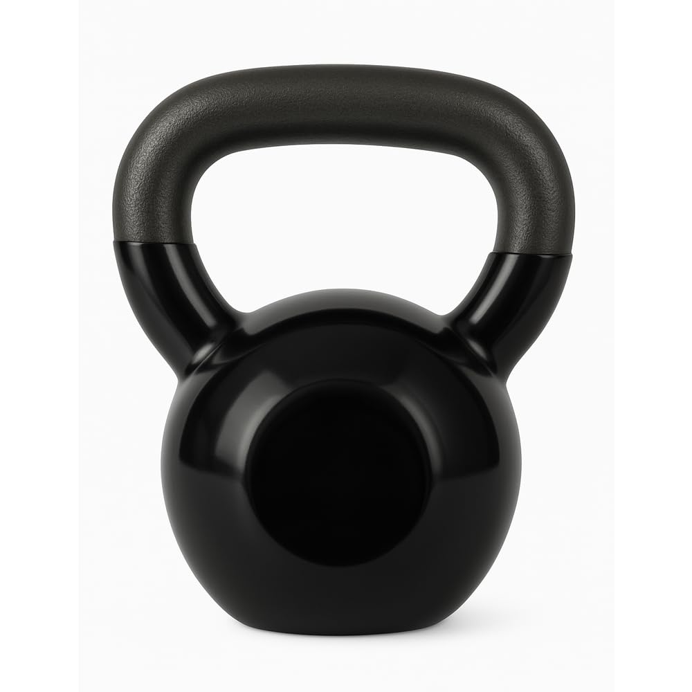 Amber Sporting Goods - Vinyl Coated Kettlebell Weights, Fitness Companion for Full-Body Workouts, Strength Training, Men and Women - Black