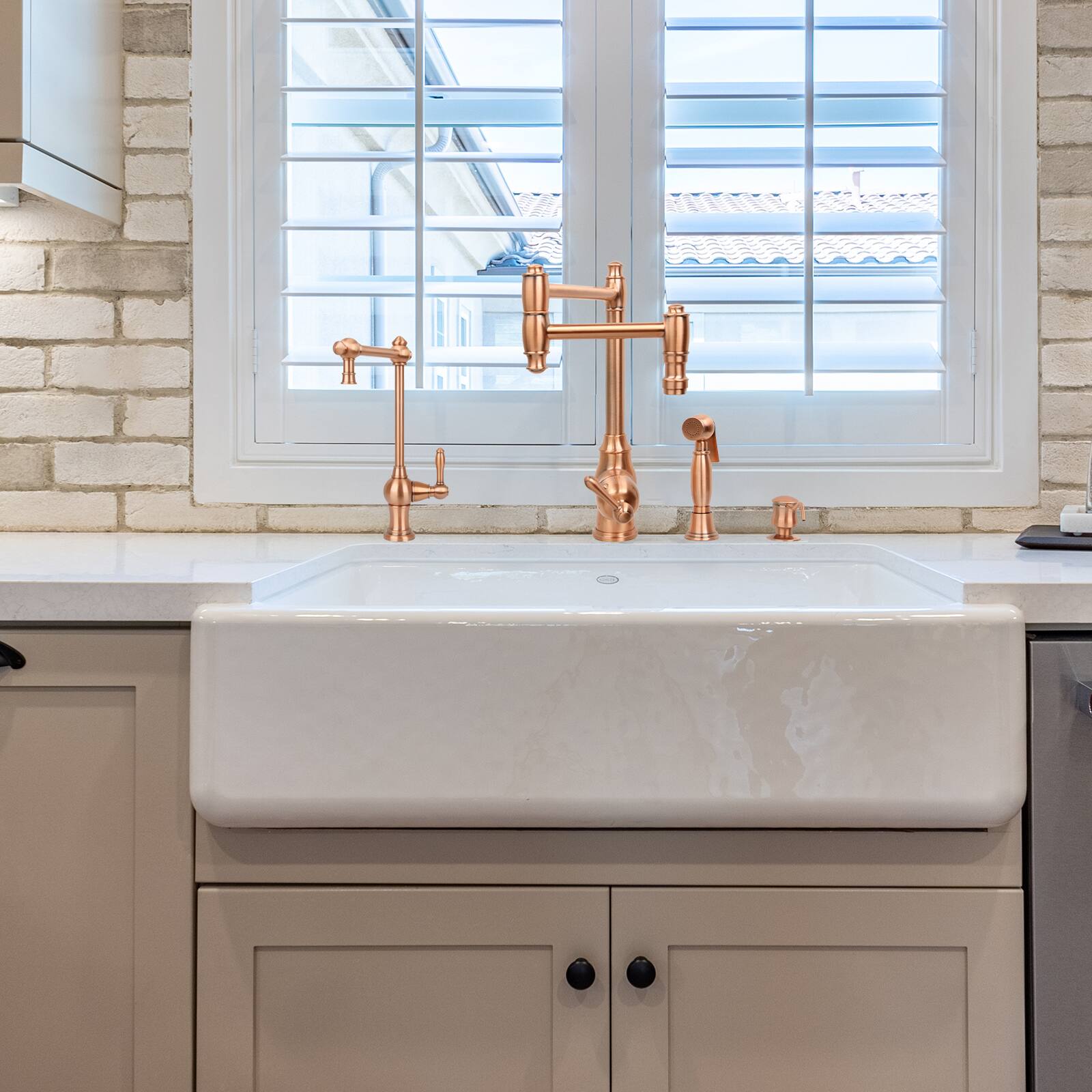 Alt View 4. Akicon - Akicon Solid Brass One-Handle 360° Swivel Kitchen Water Filter Faucet in Copper - Copper.